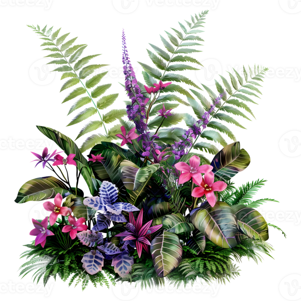 3D Rendering of a Fern Plant on Transparent Background png