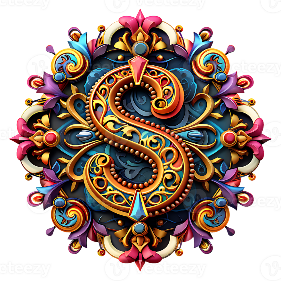 Boho Celestial Theme Alphabet Design png