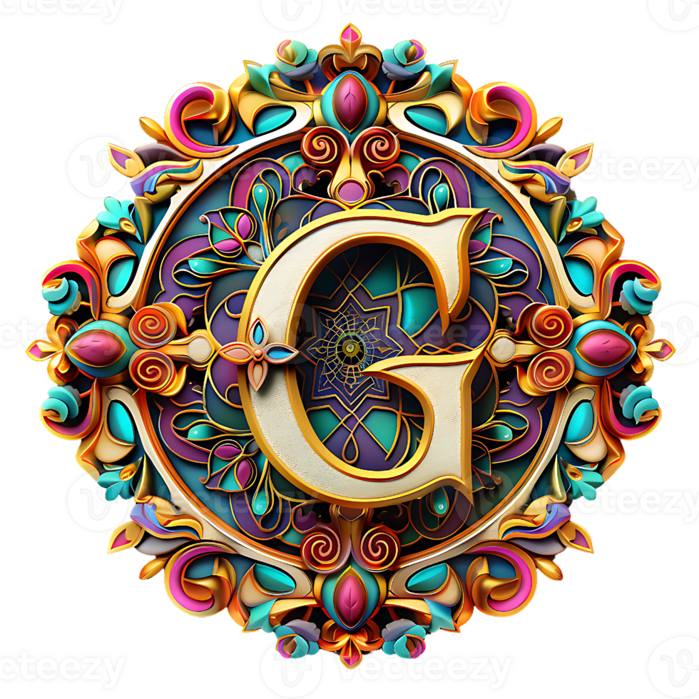 Boho Celestial Theme Alphabet Design png