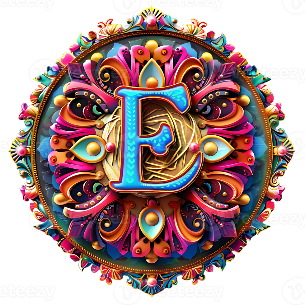 Boho Celestial Theme Alphabet Design png