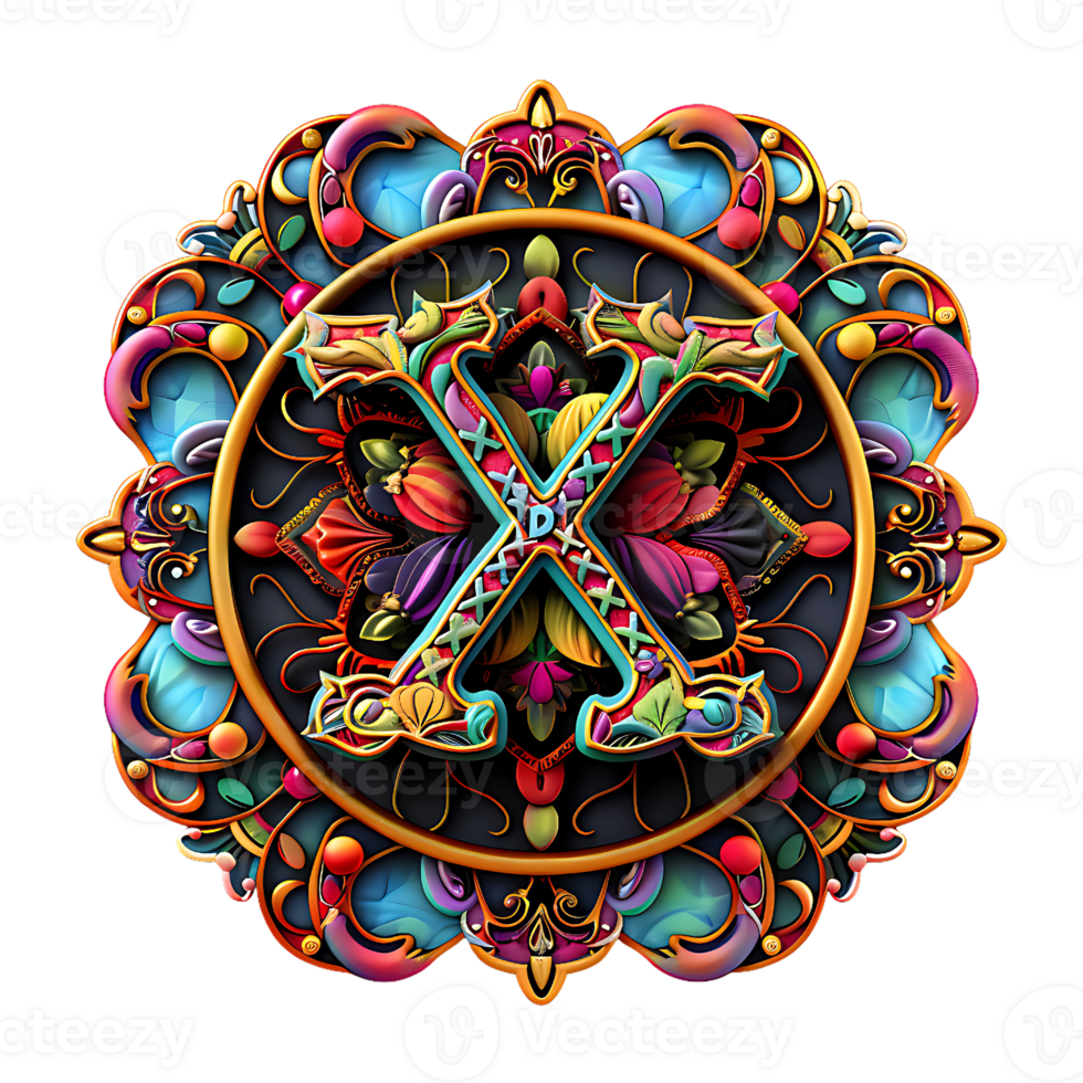 Boho Celestial Theme Alphabet Design png