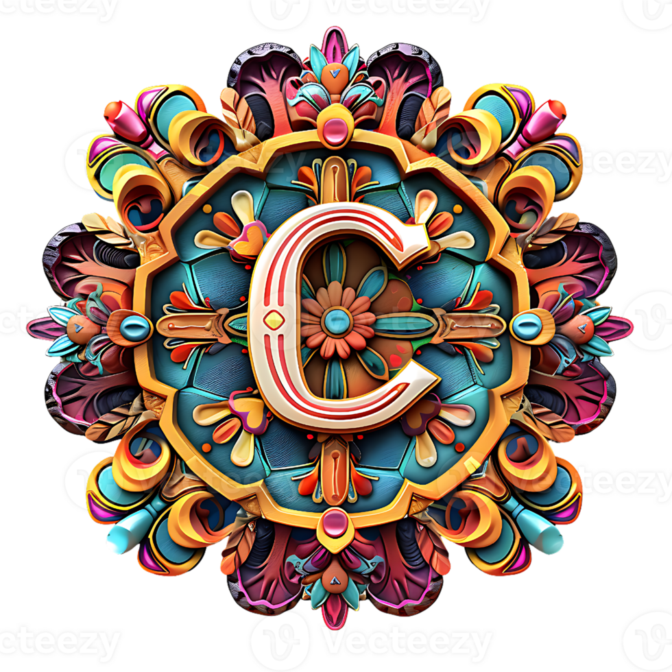 Boho Celestial Theme Alphabet Design png