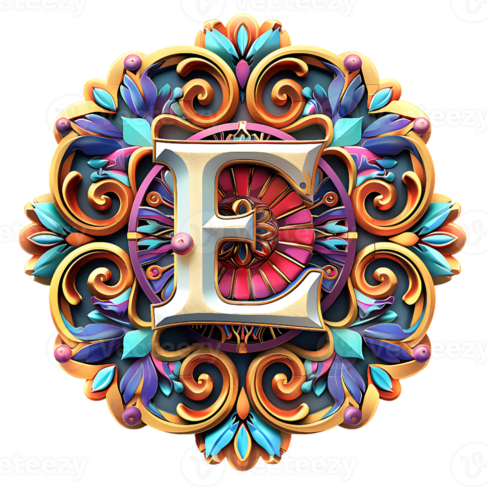 Boho Celestial Theme Alphabet Design png