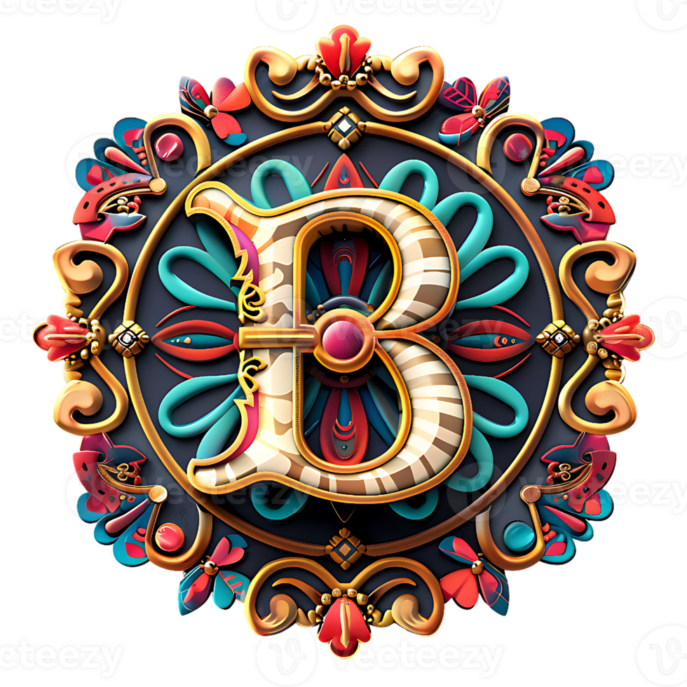 Boho Celestial Theme Alphabet Design png