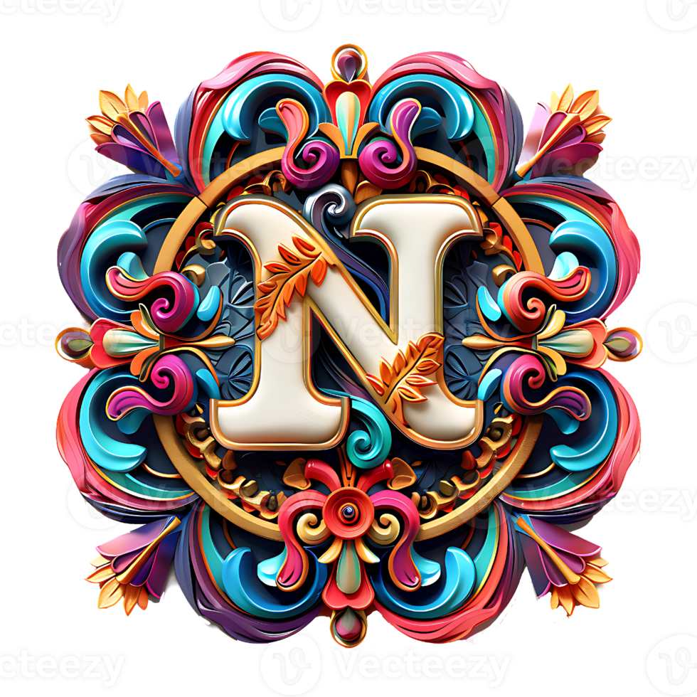 Boho Celestial Theme Alphabet Design png