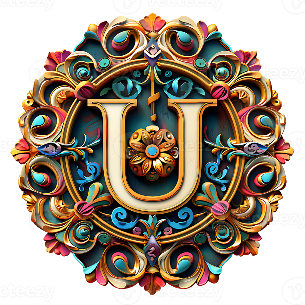 Boho Celestial Theme Alphabet Design png