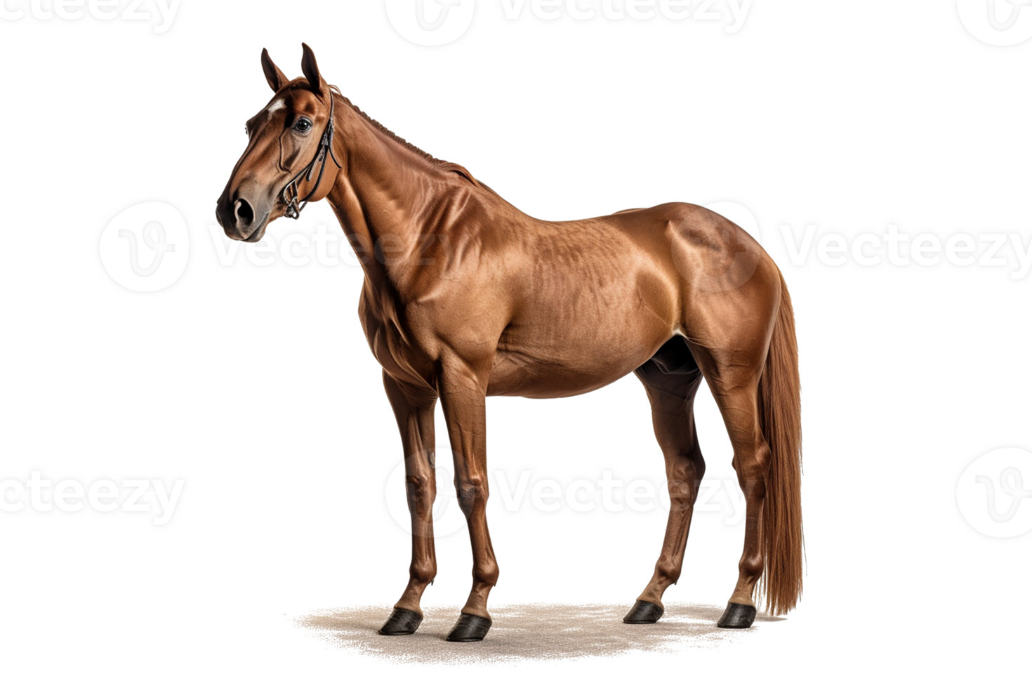 Elegant brown horse on a transparent background for decorating projects. png