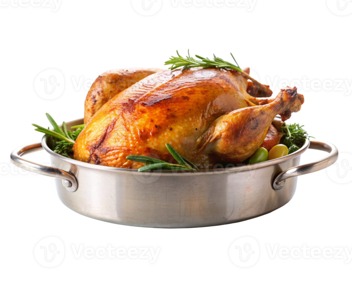 roast turkey in a pot with its aromas- png