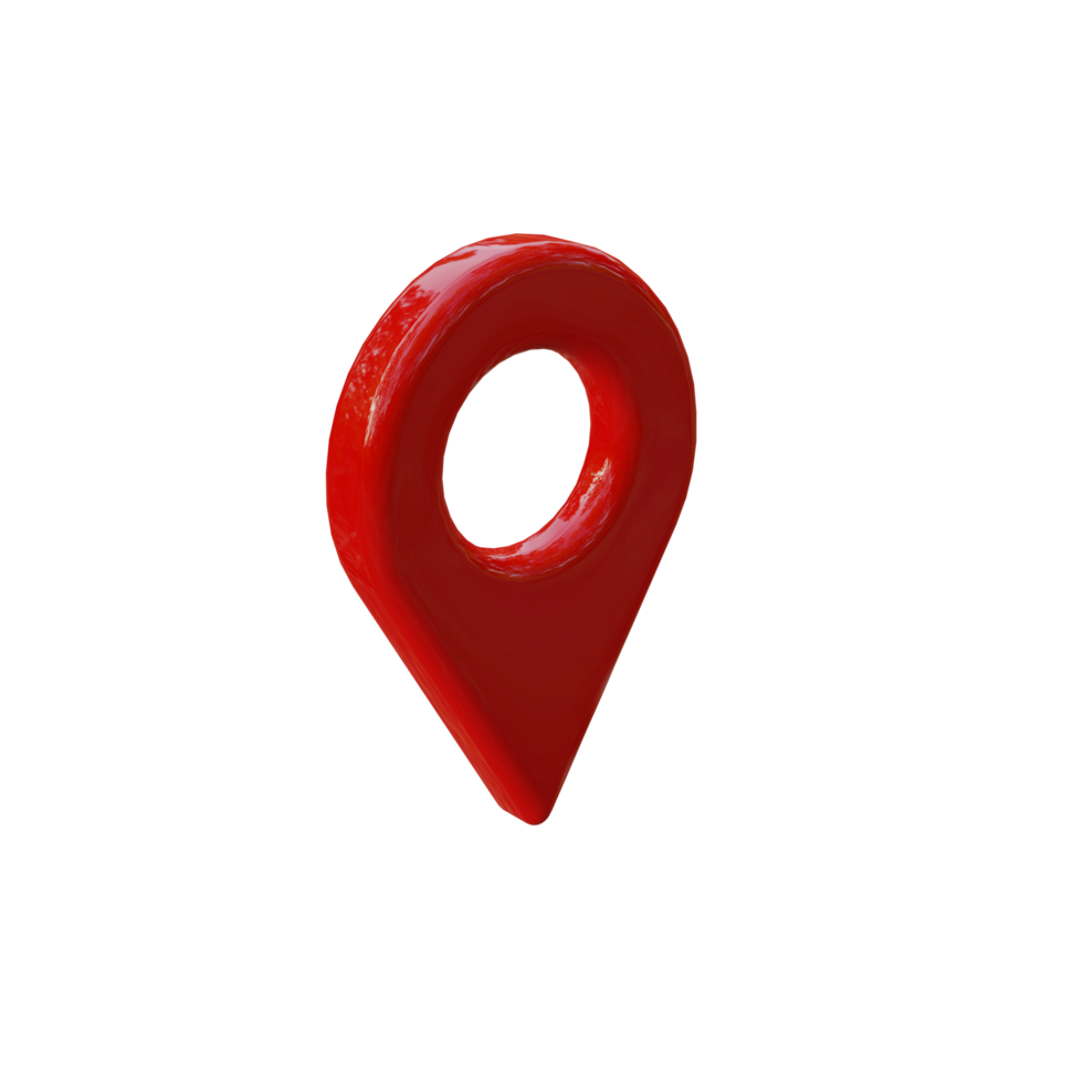 Location pin 3D transparent. 3D Location pin with red color. GPS location pin. png