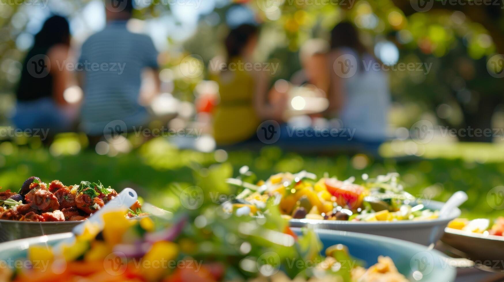 An outdoor potluck picnic in the park where everyone brings their favorite soberfriendly dish to share in celebration of a year of growth in sobriety photo