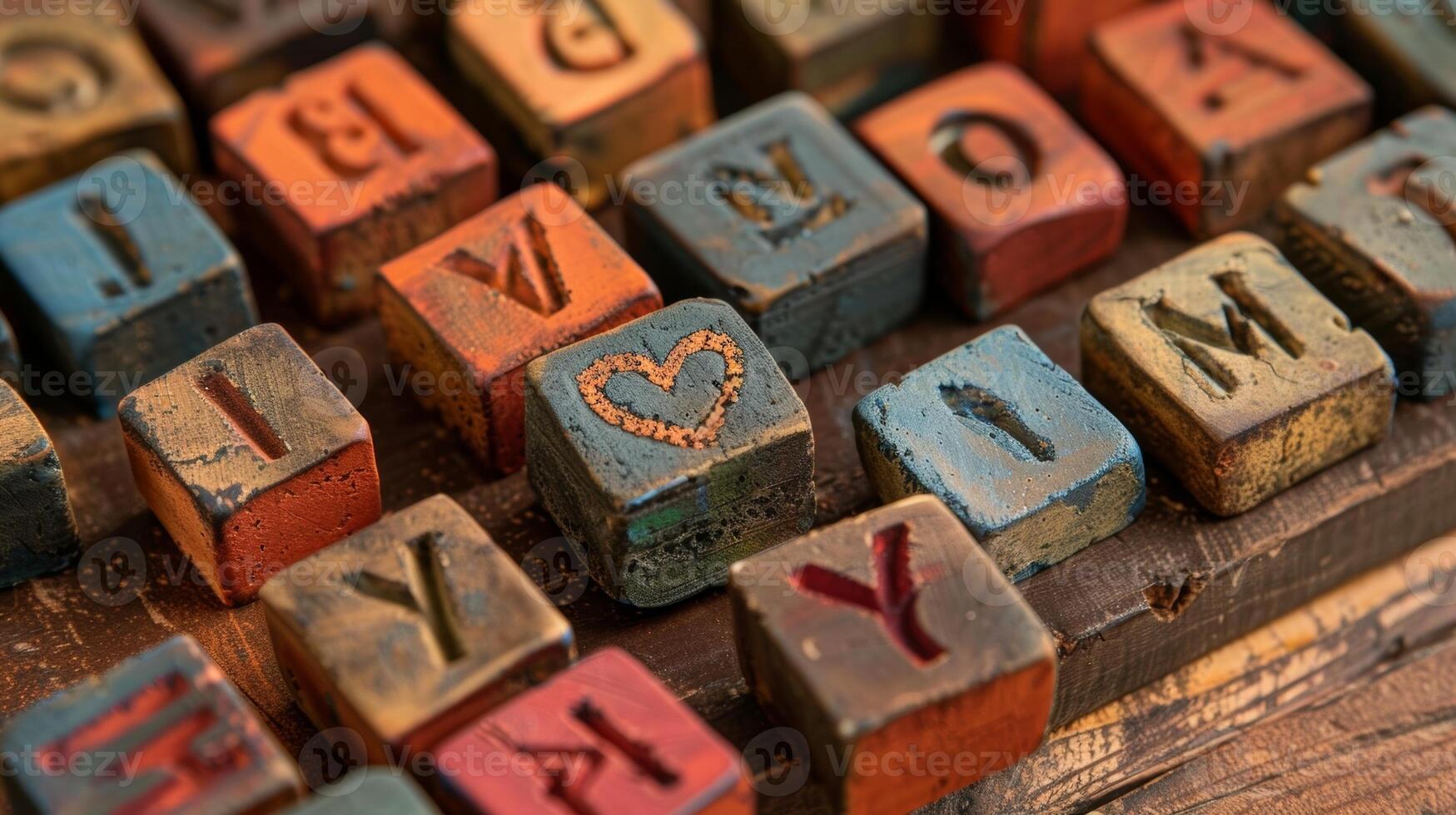A set of alphabet clay stamps perfect for creating customized messages and names on clay items. photo