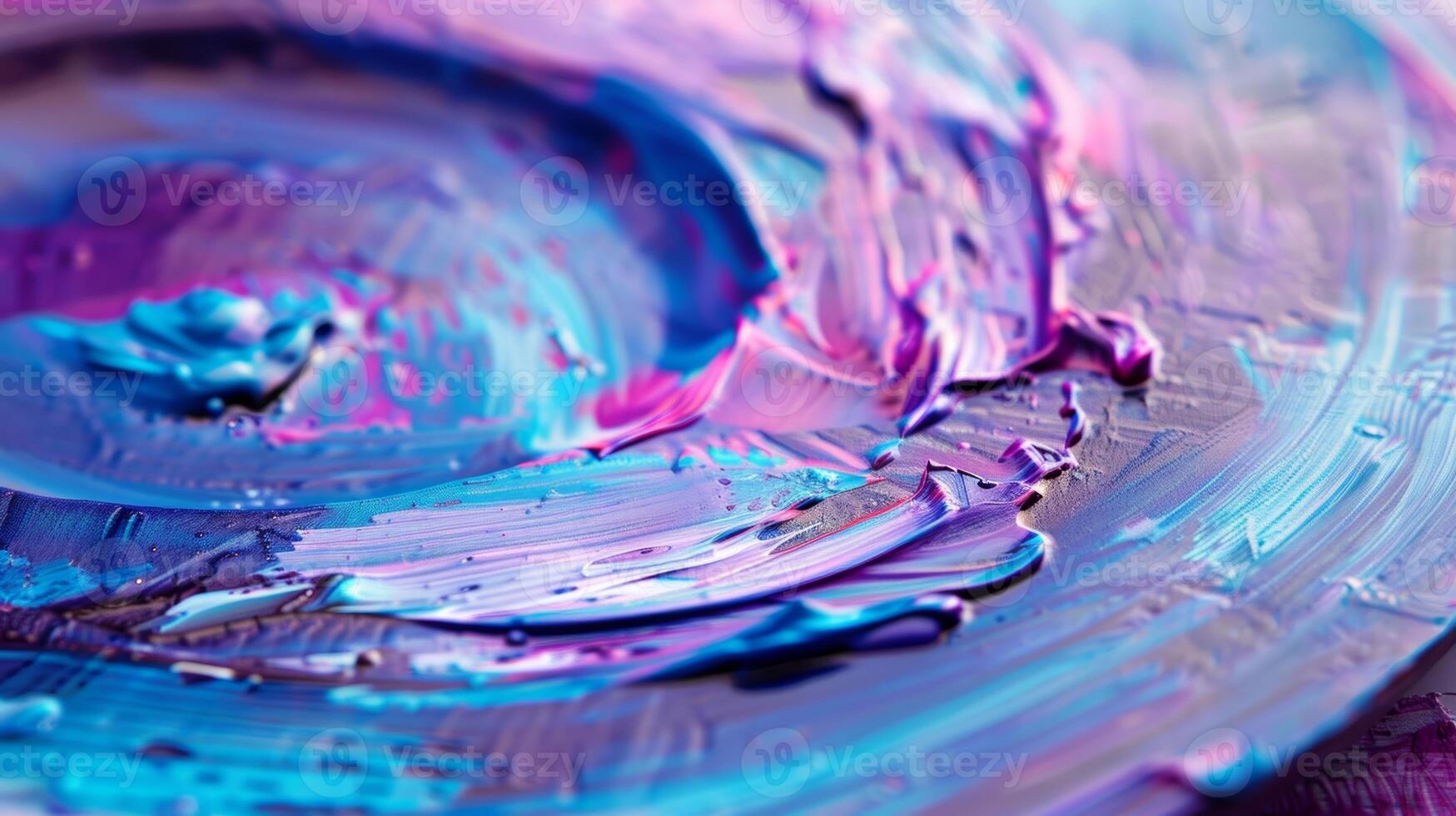 Artistic brush strokes in bright hues of blue and purple creating a oneofakind design on a ceramic . photo