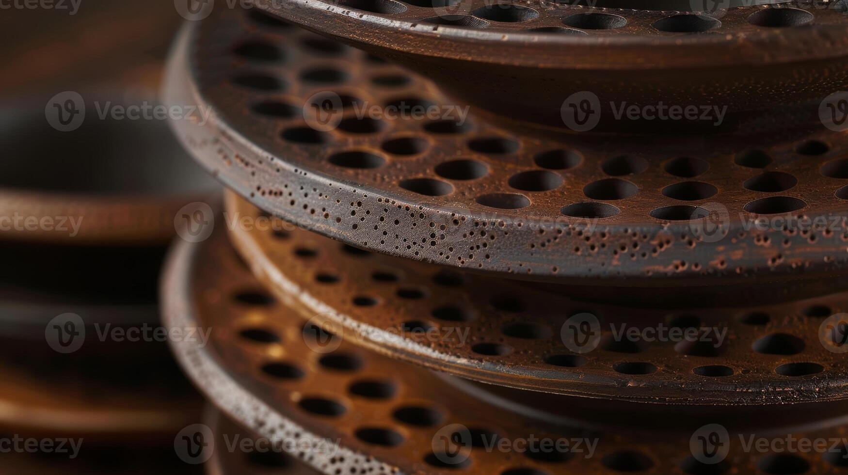 A set of earthtoned ceramic incense holders each uniquely designed with varying numbers of slots and holes creating a stunning visual display when p together. photo