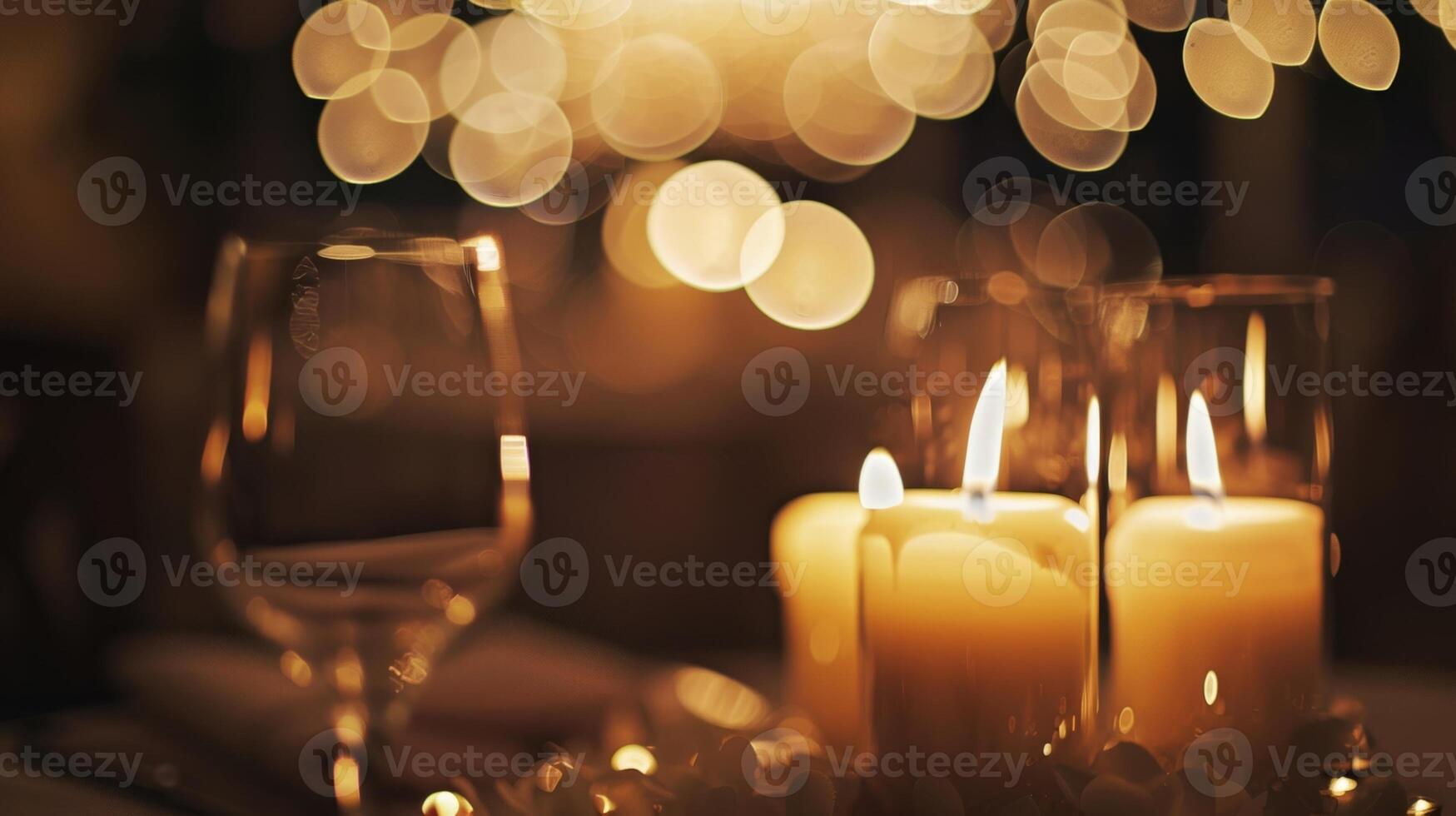 The candlelit reception creates an intimate and cozy atmosphere perfect for reconnecting with old friends and making new ones. 2d flat cartoon photo