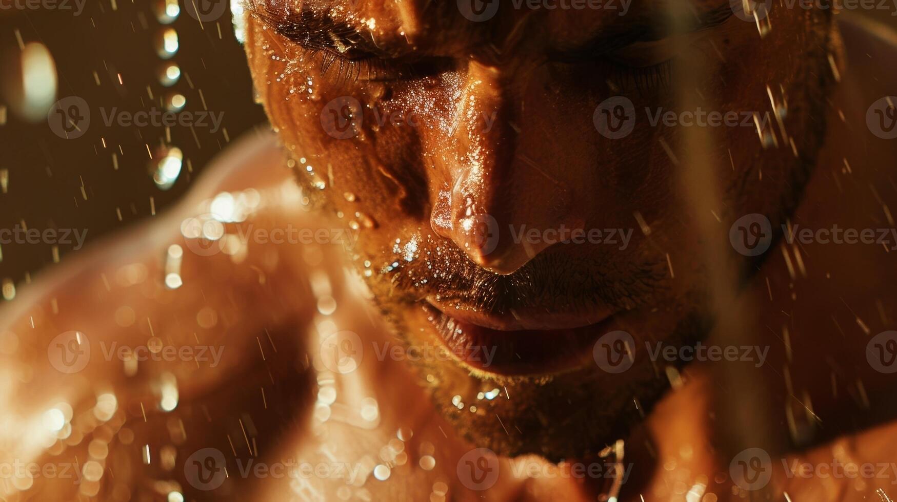 The sensation of sweat and tension melting away as the heat trates deep into muscles. photo
