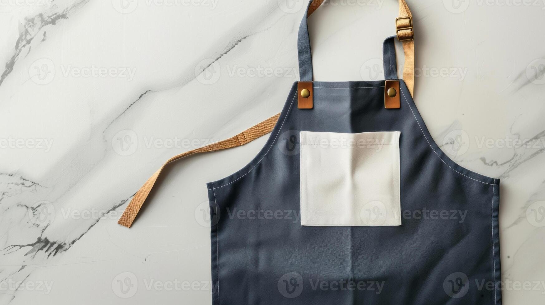 Blank mockup of a professional chefs apron with a monogrammed logo photo