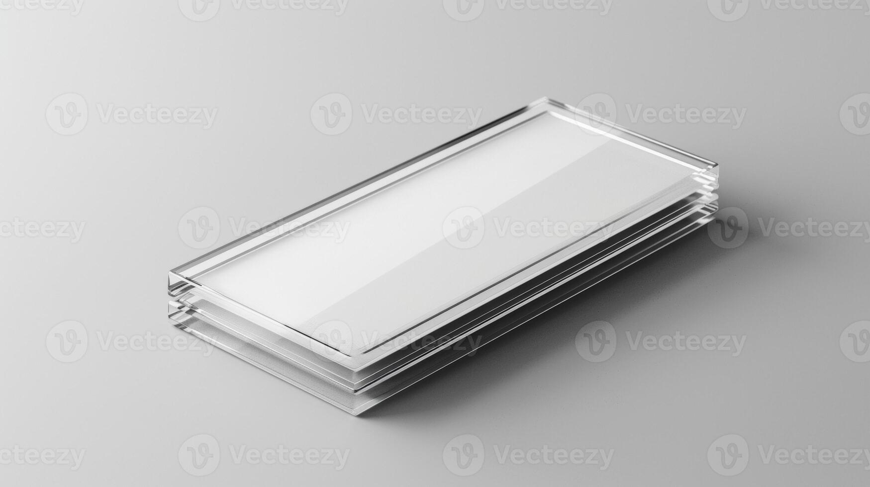 Blank mockup of a unique and quirky transparent acrylic wallet photo