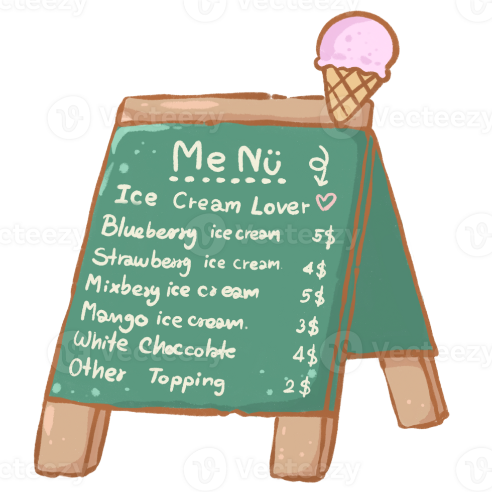 ice cream menu bar png