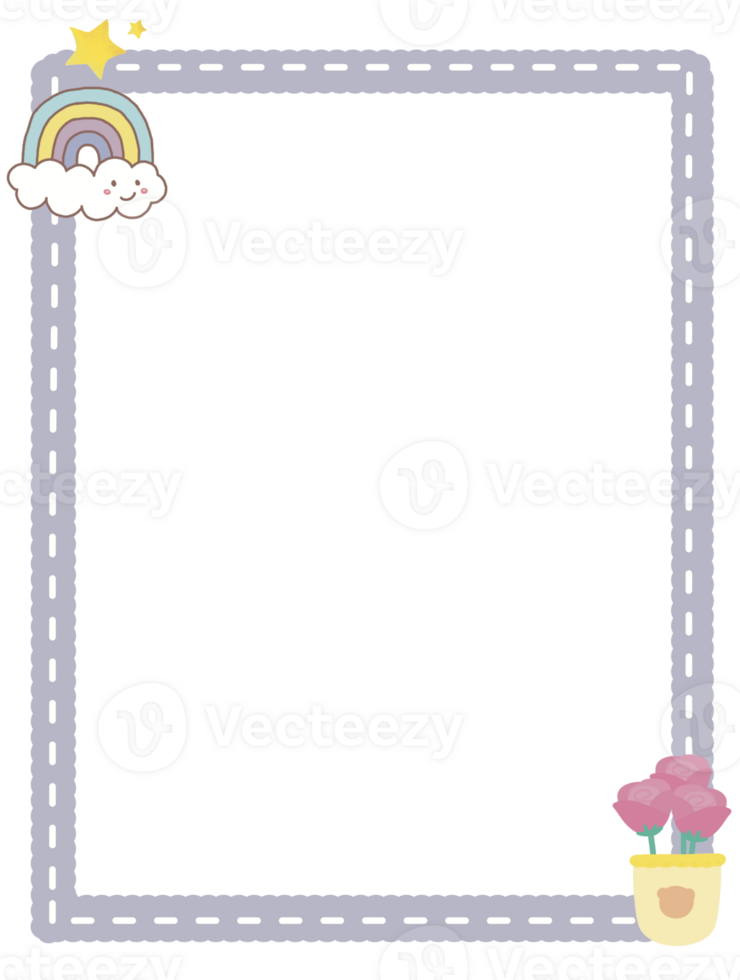 Cute pastel colors frame png