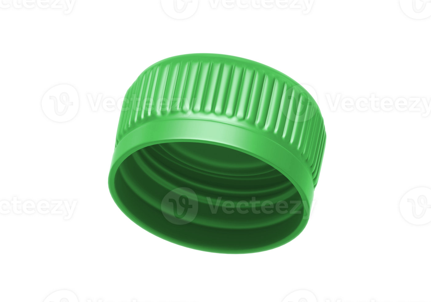 Green plastic bottle caps, transparent background png