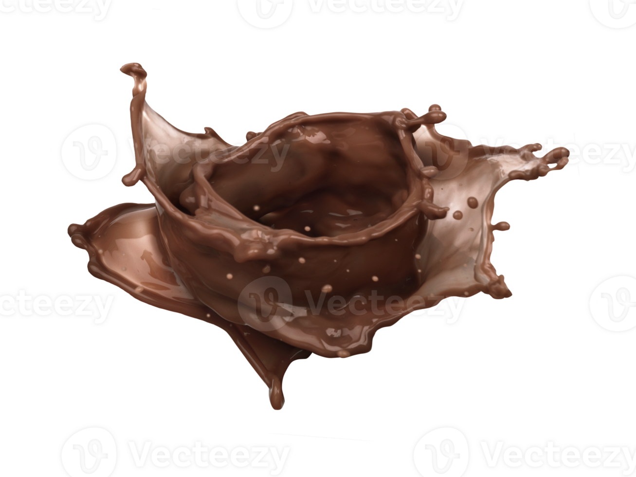 Image of dark Chocolate splash, transparent background png