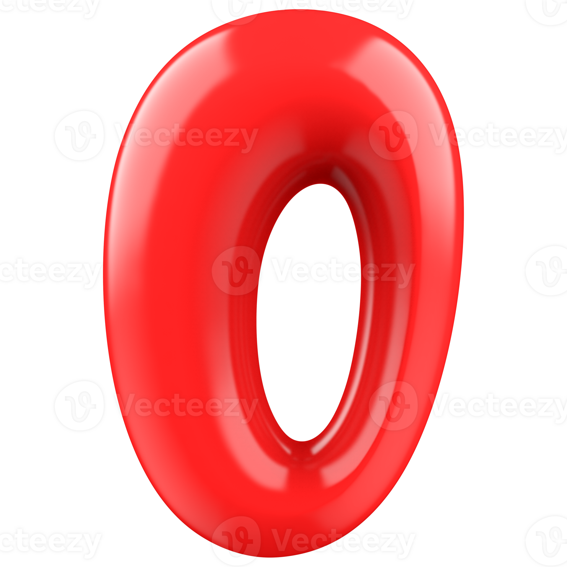 0 red number 3d rendering 44648522 png