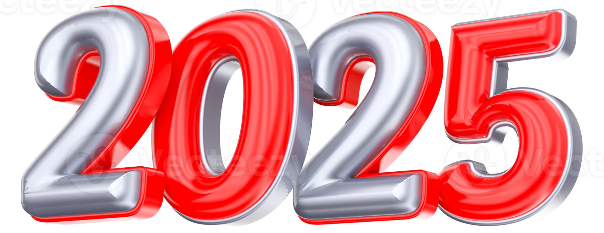 Happy New Year Number 2025 3D png