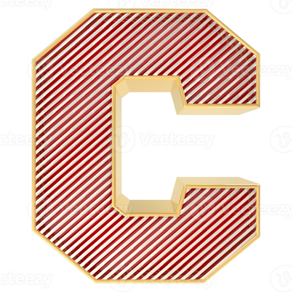 Font C 3D Render png