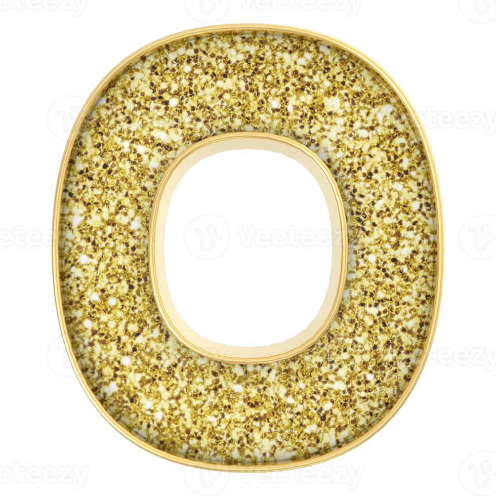 O Font Gold 3D Render png