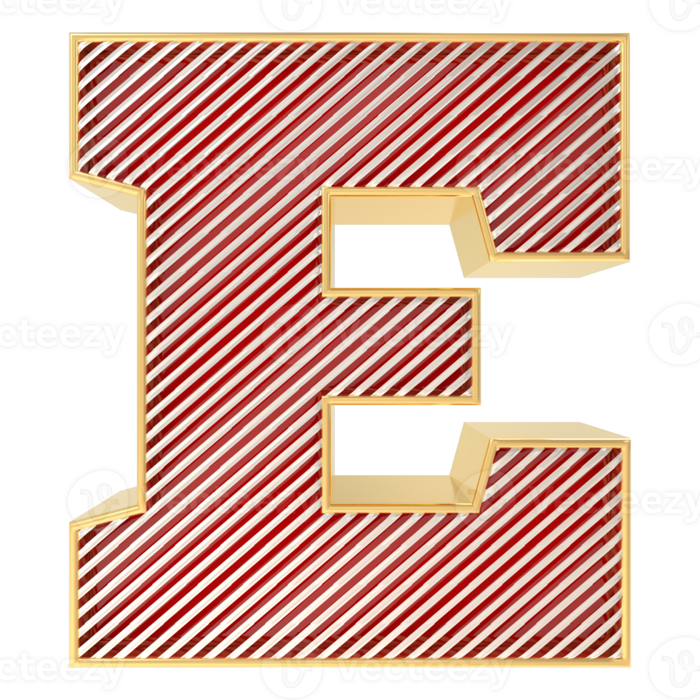 Font E 3D Render png