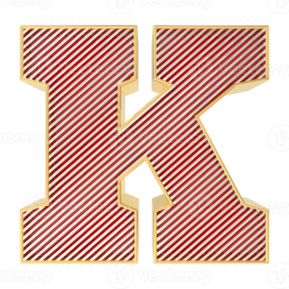 Font K 3D Render png