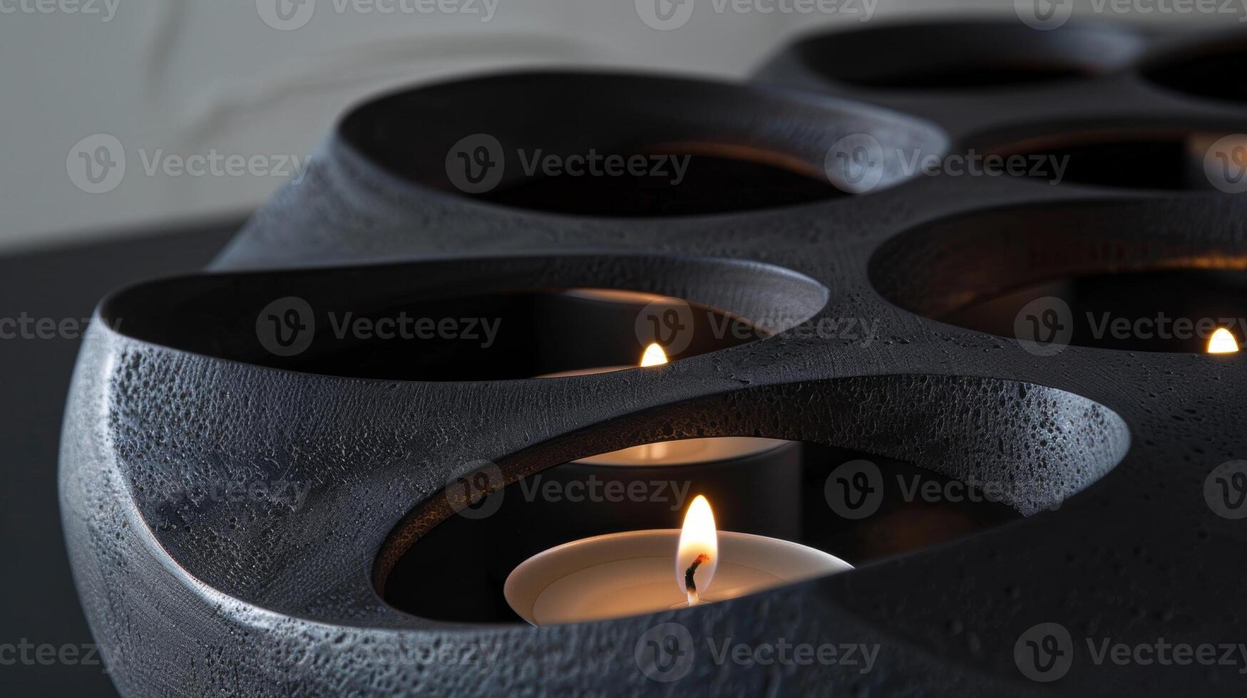 The candles are carefully arranged within the sculptural design creating a harmonious balance between functionality and aesthetics. 2d flat cartoon photo