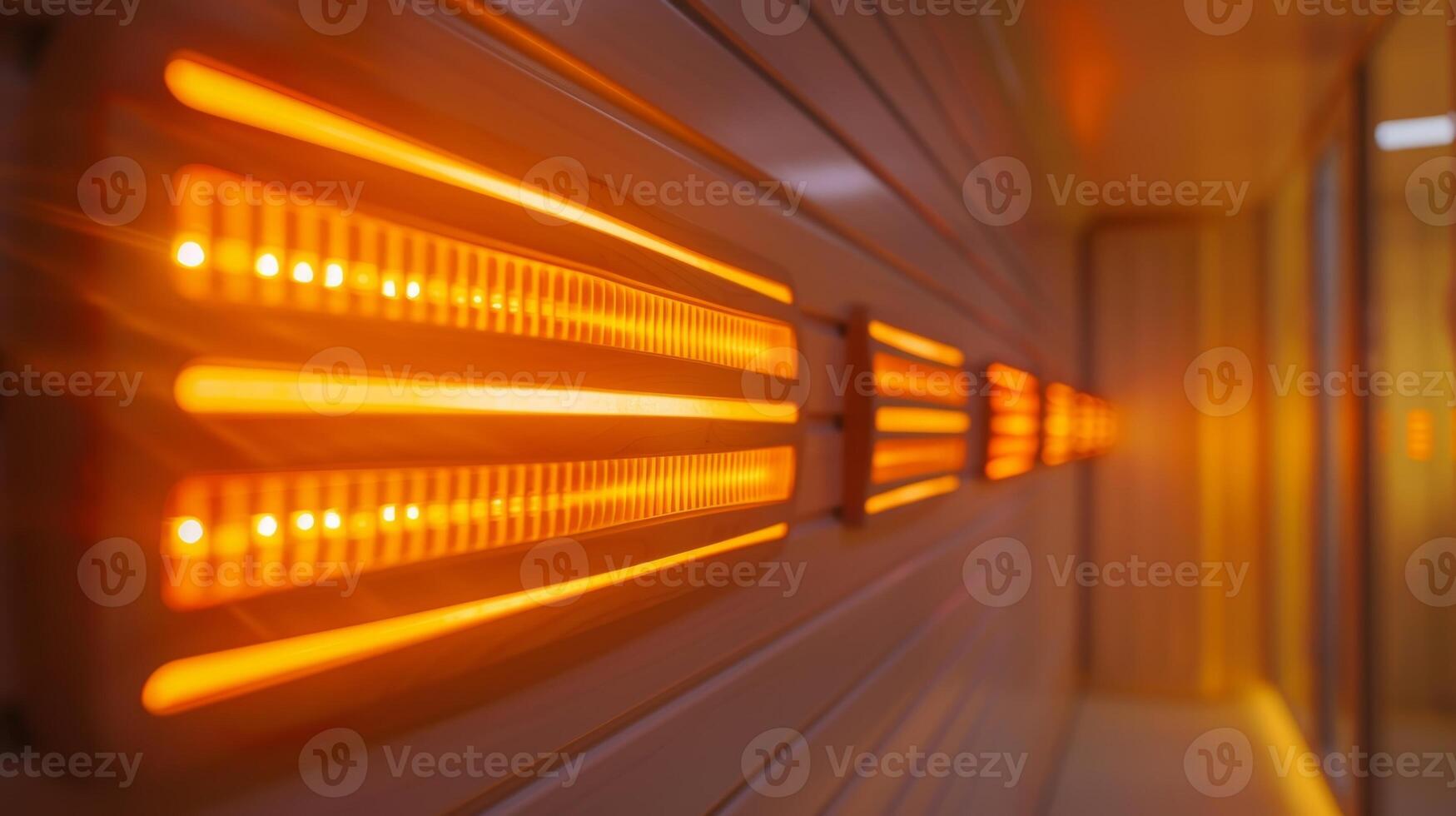 el calmante radiante calor desde el infrarrojo paneles calma el músculos y lanzamientos tensión. foto