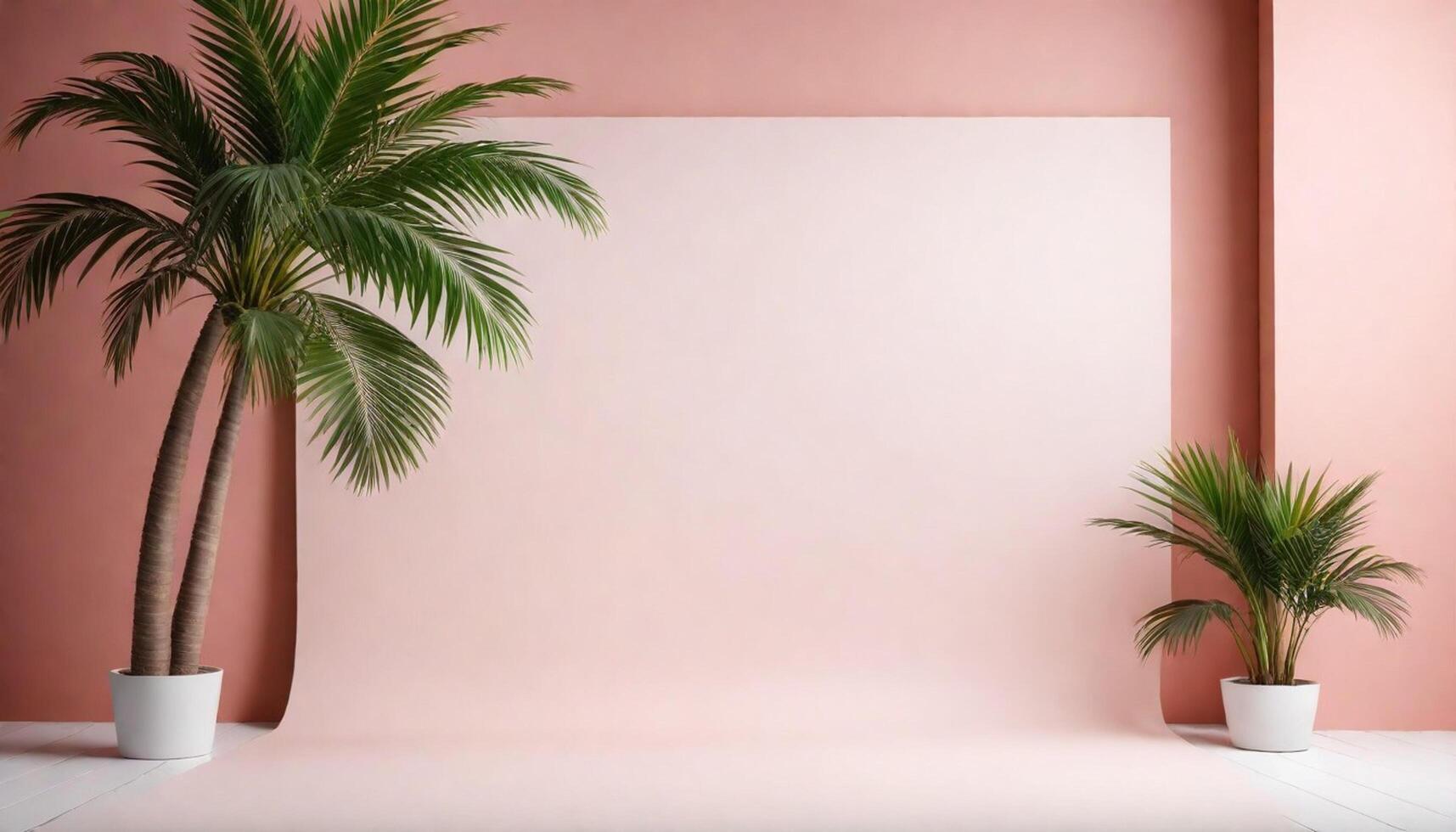 Aesthetic product backdrop, palm leaves photo