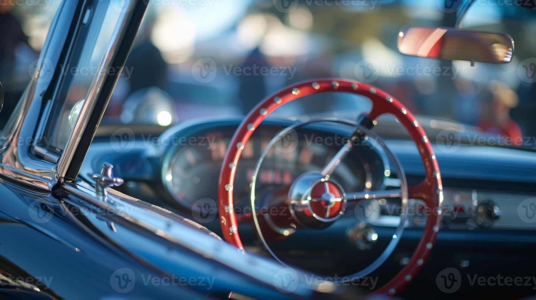 Each man proudly shows off their personalized touch on the car from custom paint jobs to handcrafted steering wheels photo