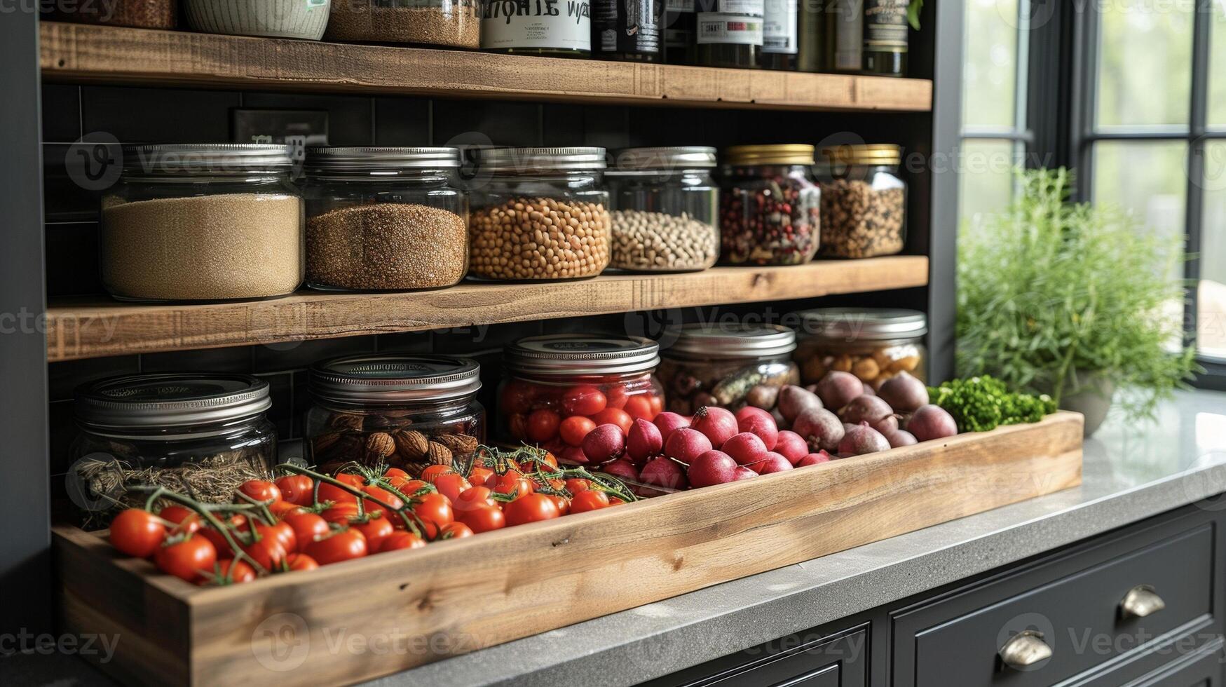 Create a oneofakind kitchen pantry with custom builtin shelving perfect for maximizing storage and keeping your ingredients easily accessible photo