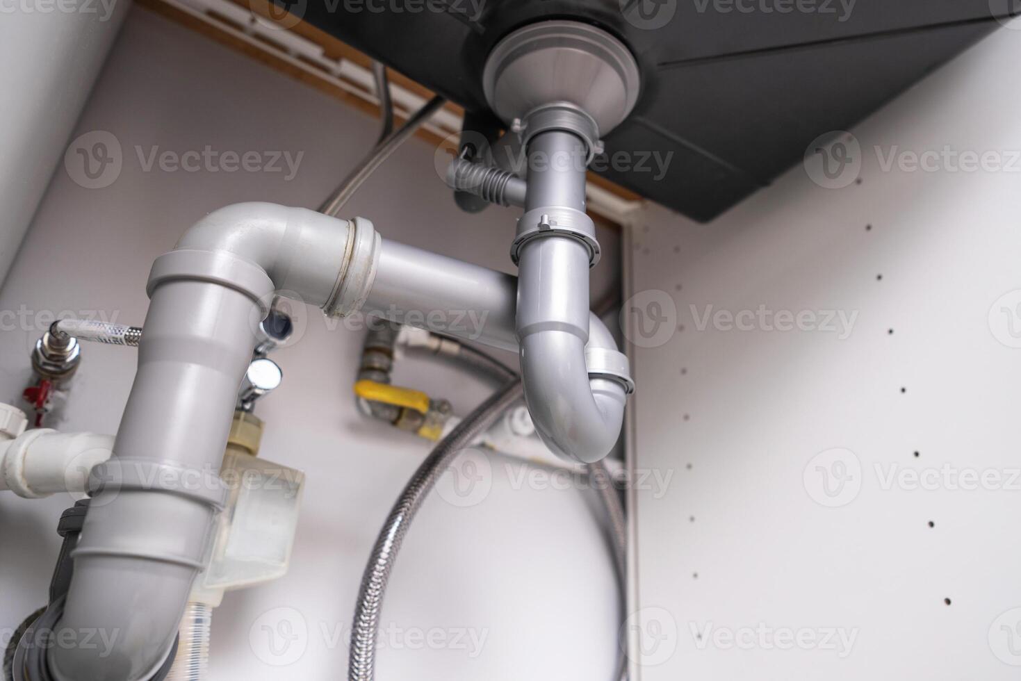 Sink Plumbing System Close Up photo