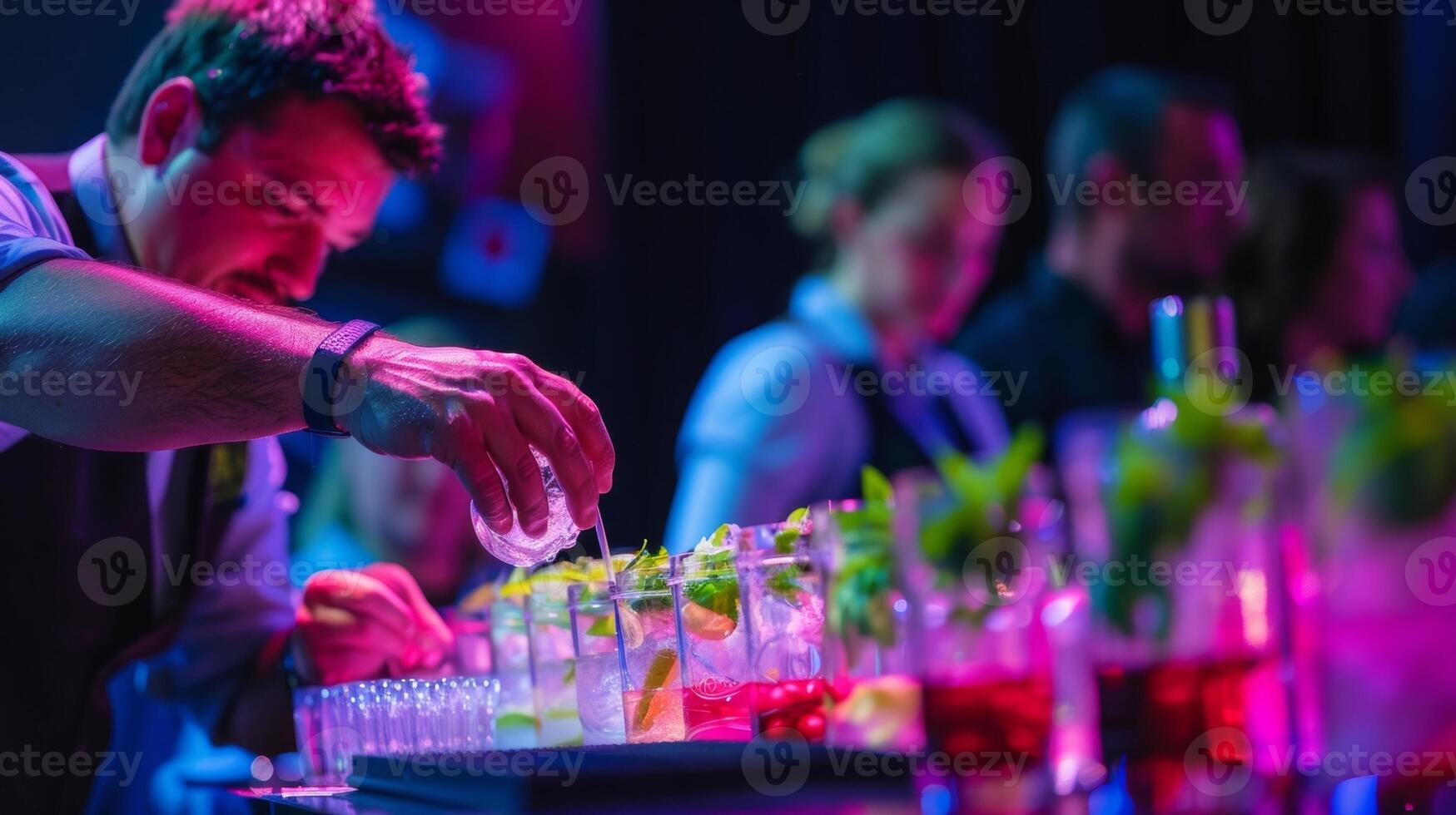 As the show comes to an end the audience is invited to come up on stage and learn how to make their own mocktails using the tricks and techniques they just witnessed photo