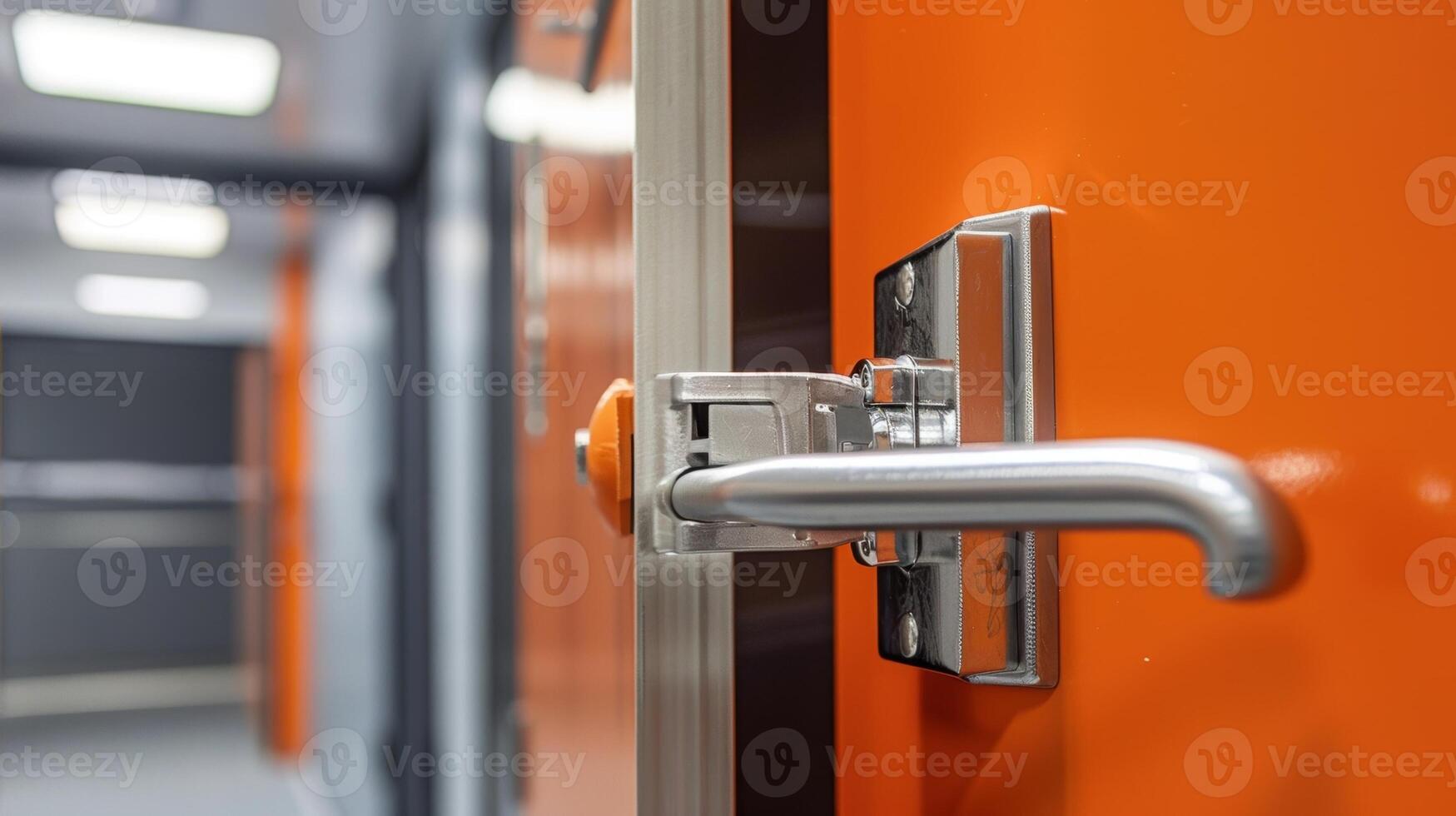 Securely fastened door with a safety release latch to prevent enment and allow for quick exit in case of an emergency. photo