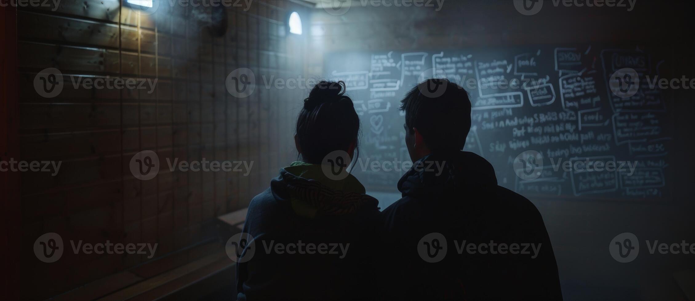 The couple writes love notes to each other on the foggedup sauna walls expressing gratitude and appreciation for their relationship. photo