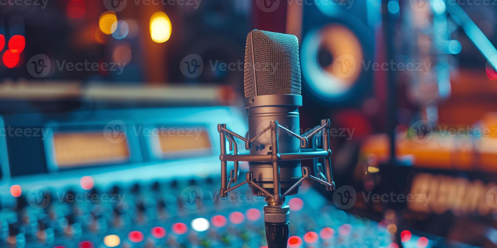 AI generated Professional Studio Microphone Setup for Quality Sound Recording photo