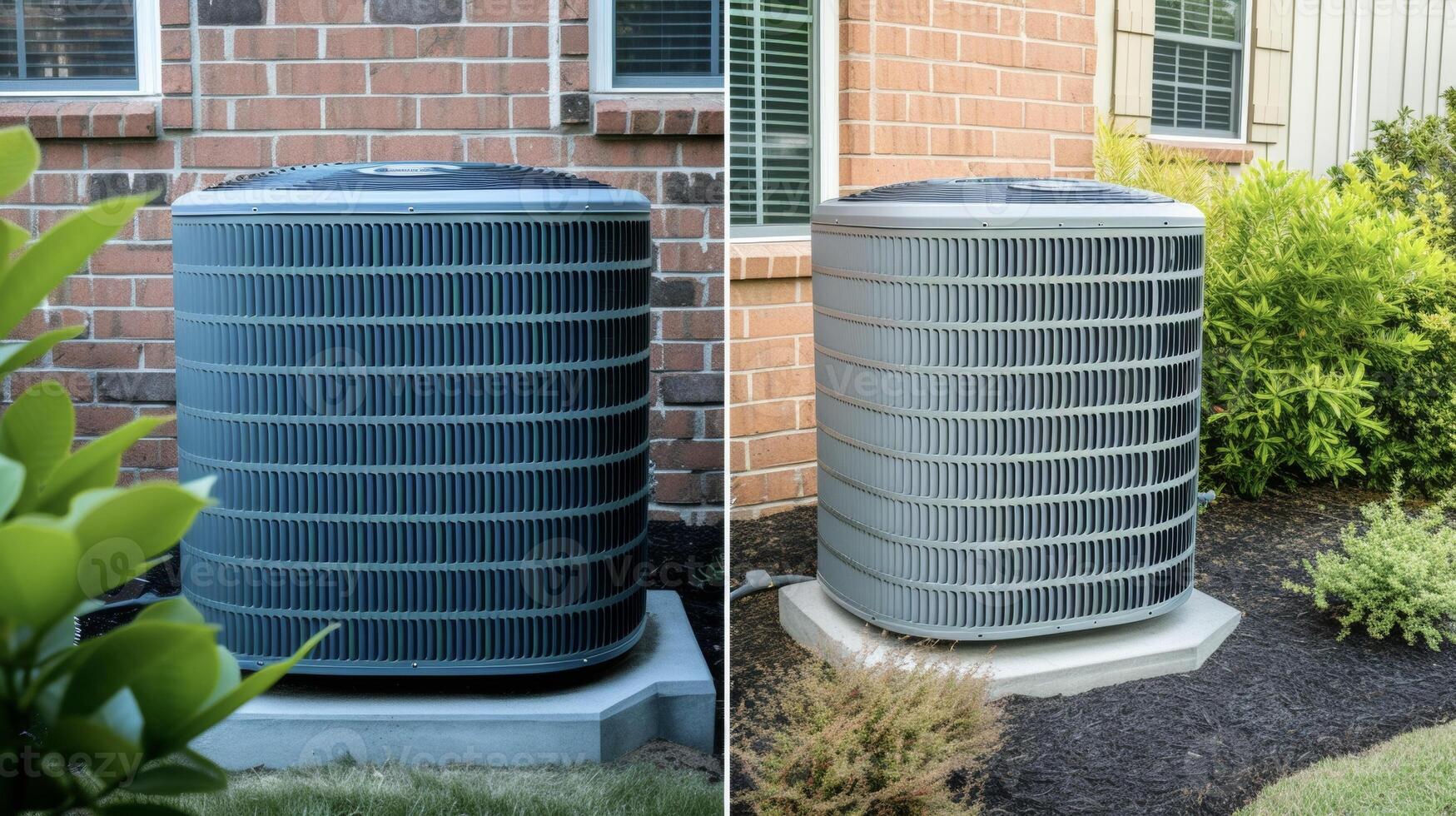 A before and after image showcasing the transformation of an outdated inefficient HVAC system to a modern and energyefficient one saving the homeowners money on their monthl photo