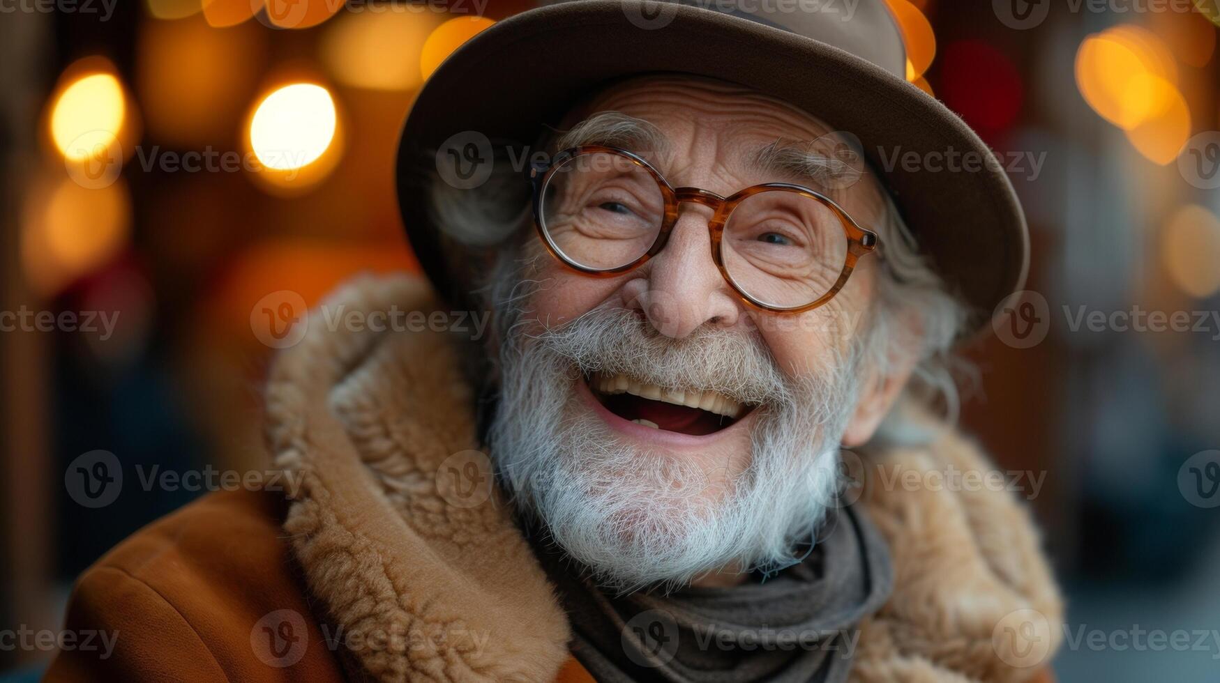 An elderly man excitedly showing off his new language skills to his partner who is beaming with pride and support photo