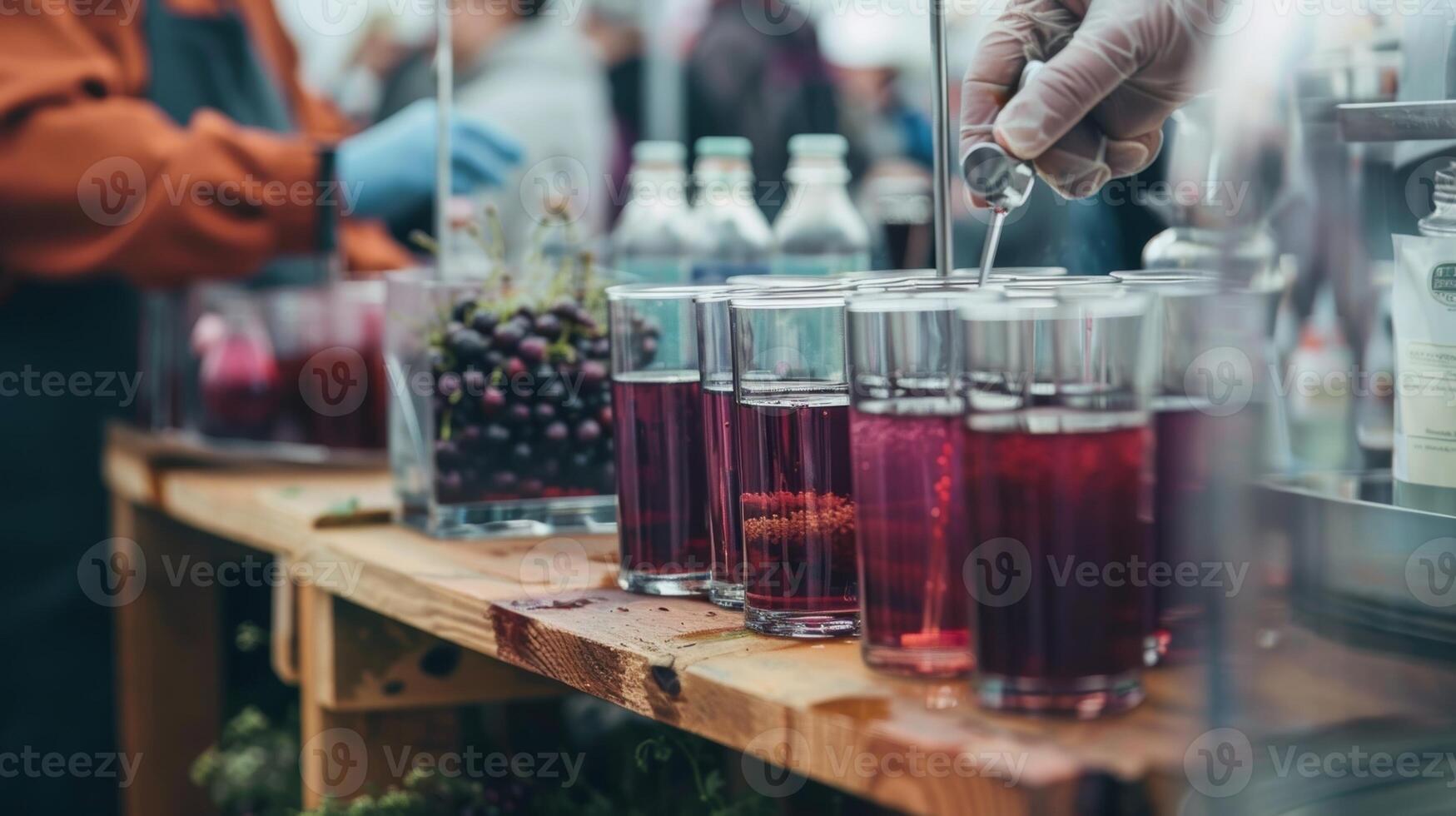 A free sample station allowing attendees to try different elderberry drinks and discover their favorites photo