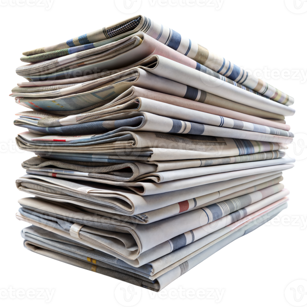 A neat pile of folded newspapers png