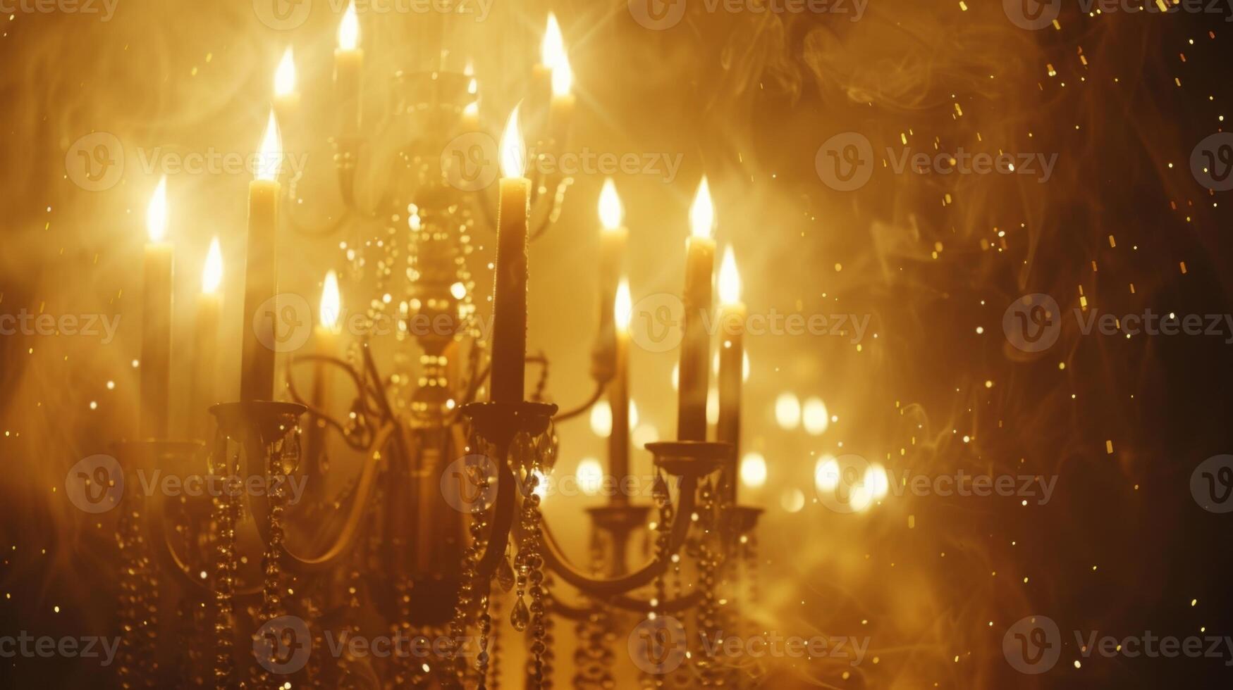 Reminiscent of a starry night the candles on this chandelier provide a dreamy and ethereal glow. 2d flat cartoon photo