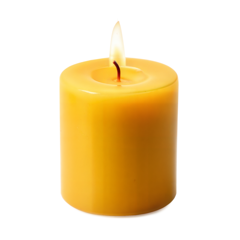 un soltero amarillo vela ardiente tranquilamente png