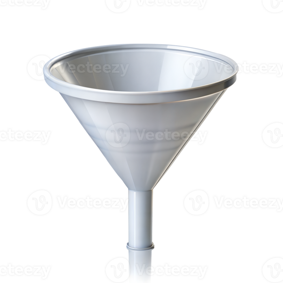 A shiny metal funnel ready for use png