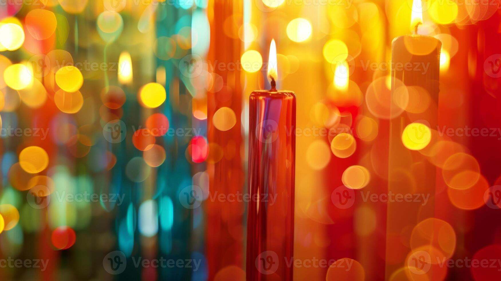 Each candle seems to have a life of its own flickering and swaying within the structured chaos of the display. 2d flat cartoon photo