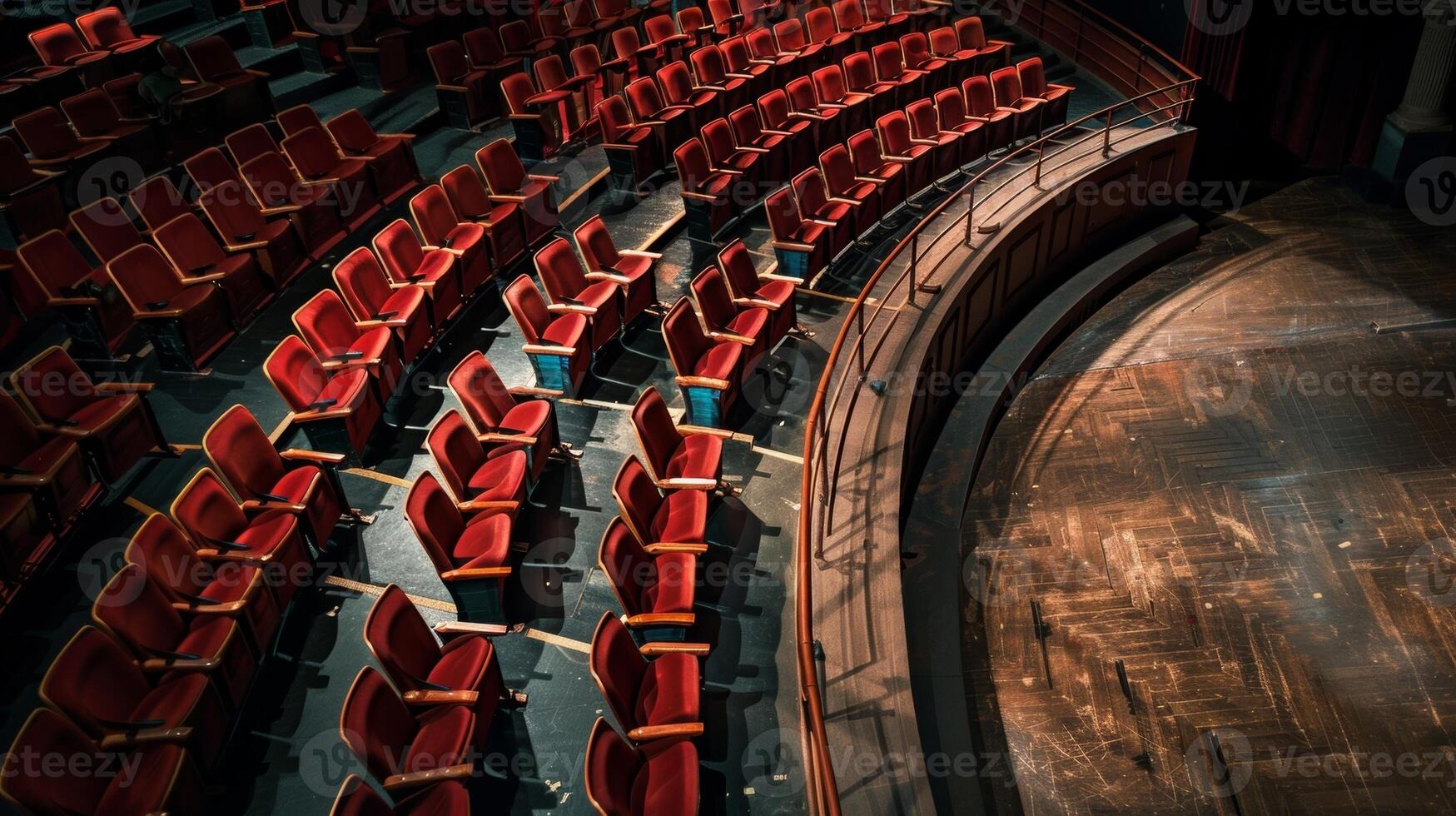 The balcony seats offer a birds eye view of the stage providing a unique perspective on the performance photo